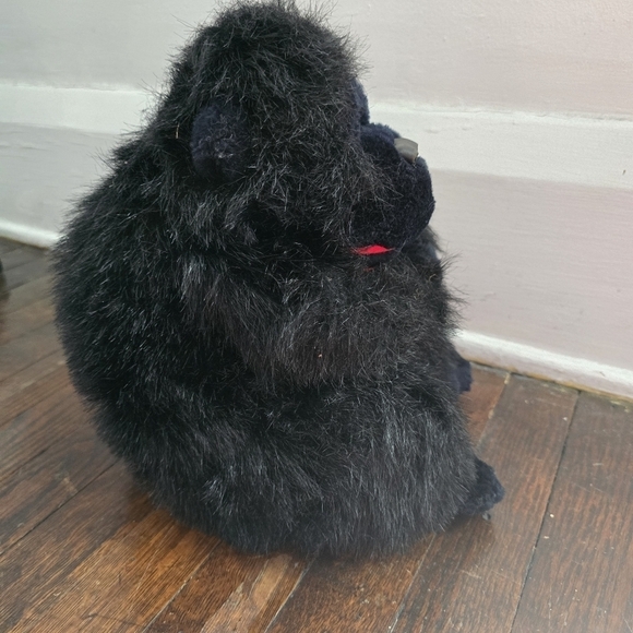 Vintage 80s Fine Toys Black Gorilla Rose Plush Stuffed Animal 12" - Picture 3 of 14